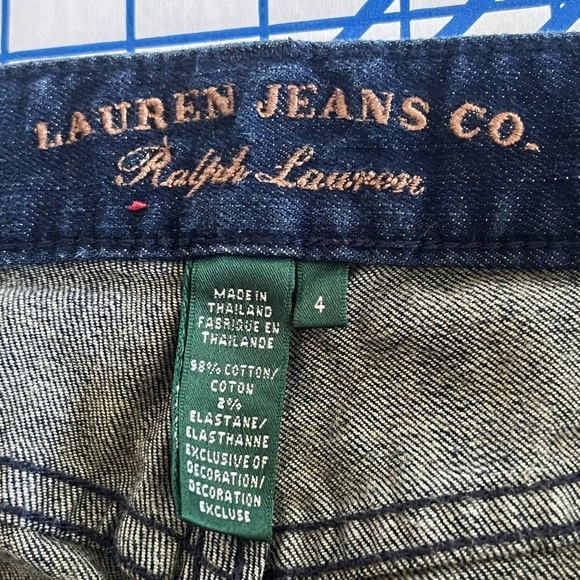 LAUREN RALPH LAUREN CLASSIC BERMUDA JEANS SHORT DK BLUE SZ 4 STRETCH 5PK TRENDY - Picture 2 of 8